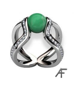 diamantring i vitguld - air