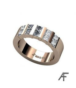 alliansring med 10 st prinsess slipade diamanter