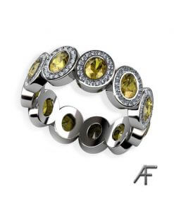 alliansring gula safirer och diamanter