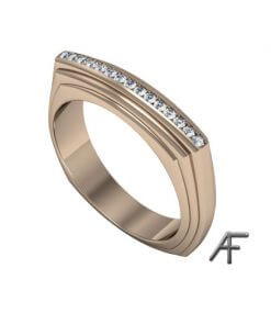 alliansring diamanter rött guld 18k