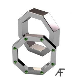 alliansring med forrestgreen diamanter