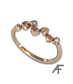 alliansring med hjärtan och diamanter 18k