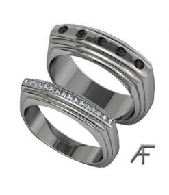alliansring profil svarta diamanter