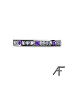 alliansring vitguld lila diamanter