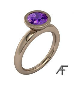 ametistring i rött guld