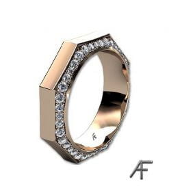 åttkantig alliansring med diamanter
