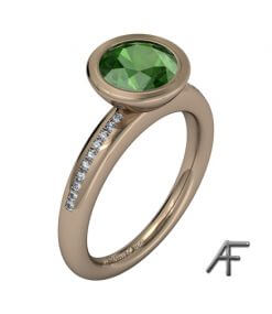 Turmalinring med diamanter