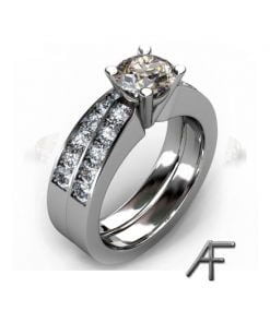 brun diamant och vita briljantslipade diamanter samt alliansring vitguld