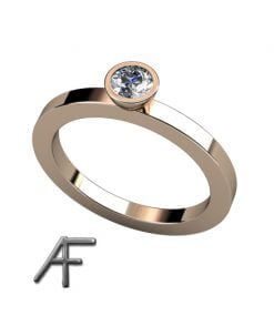 enstensring i 18 k rött guld med briljantlsipad diamant 0.20 ct