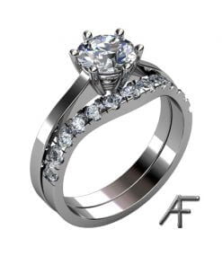 enstensring diamant 1.5 ct med passande alliansring