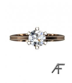 solitärring18 k rött guld diamant