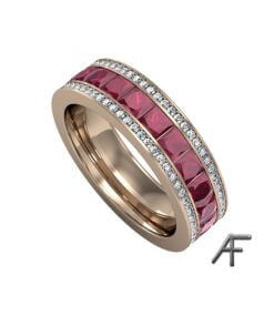 eternity vigselring med rubiner och diamanter