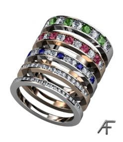 fadeninfattade olika varianter ädelstenar