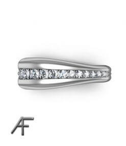 freeform sidenmatt vitguldsring