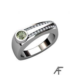 green diamond weddingring