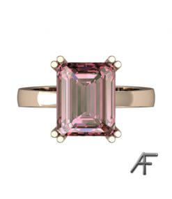 ring i rött guld med rosa turmalin