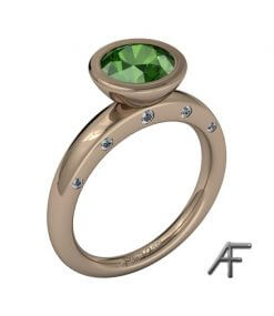 guldring med turmalin och diamanter