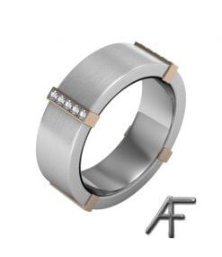 matt vitguldsring med diamanter