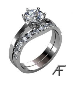 platinaring diamant 1.5 ct med passande alliansring