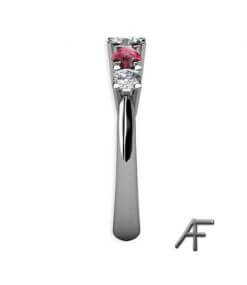 vitguldsring med rosa spineller