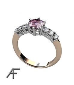 rött och vitt guld med rosa spinell och diamanter