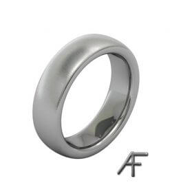 sidenmatt svagt välvd vitguldsring