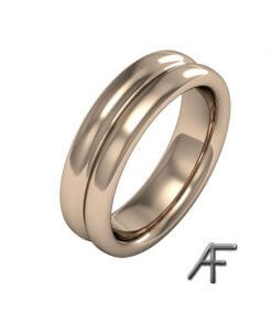smooth rödguldsring 18k