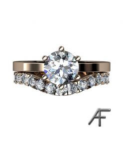 solitärring 1.5 ct och svängd alliansring