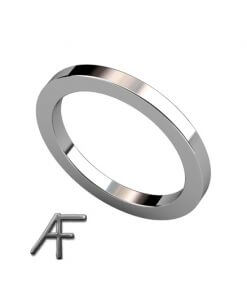 slät handsmidd flack vitguldsring