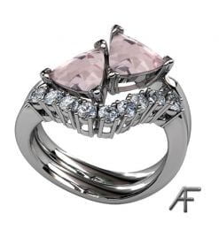 vigselring med morganiter och diamanter