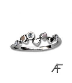 alliansring vitguld hjärtan