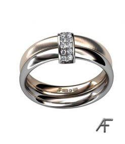 vitguld rödguld diamantring