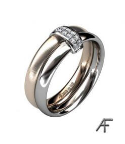 vitt gult guld bands of love vigselring