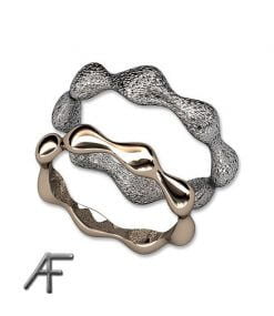 waves cirkle vitguld och rödguld