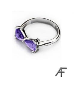 2 ametister i vitguldsring