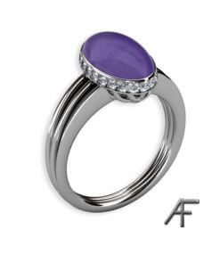 ametistring i vitguld med diamanter