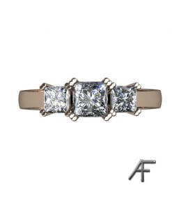 trestensring i 18 k rött guld