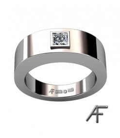 lordring med prinsess slipad diamant
