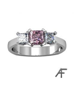 2 st prinsess slipade diamanter samt rosa spinell