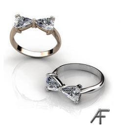 tie the knot ringar i vitt och rött guld