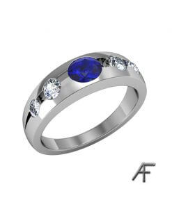 lordringsallians med blå safir och diamanter