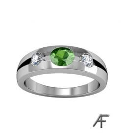 lordring i vitguld med diamanter och turmalin