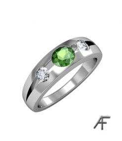 vitguldsring med turmalin och diamanter